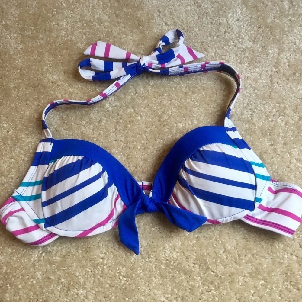 Liz Claiborne striped bikini top